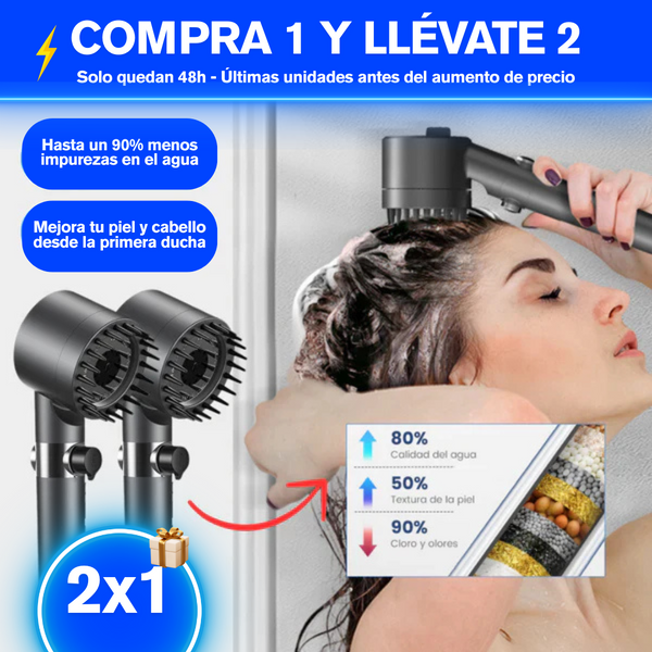 [COMPRA 1 LLÉVATE 2] - PressMax® Adiós Agua Sucia y Baja Presión - Alcachofa con Triple Filtro Profesional