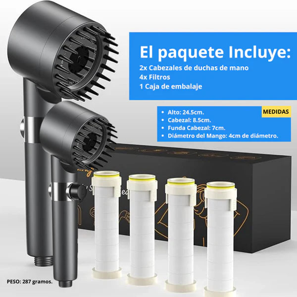 [COMPRA 1 LLÉVATE 2] - PressMax® Adiós Agua Sucia y Baja Presión - Alcachofa con Triple Filtro Profesional